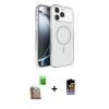 MARSİLYAN™- iPhone 16 Pro Max Kılıf Kutup Doku Serisi - Siyah Buffer Hayalet Cam Ekran Koruyucu + Raze Metal Kamera Lens - CLTM
