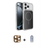 MARSİLYAN™- iPhone 16 Pro Max Kılıf Kutup Doku Serisi - Siyah Joko Magic 5D Cam + Pers Alüminyum Kamera Lens - CLTM