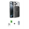 MARSİLYAN™- iPhone 16 Pro Max Kılıf Kutup Doku Serisi - Siyah Joko Magic 5D Cam + Raze Metal Kamera Lens - BZ