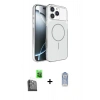 MARSİLYAN™- iPhone 16 Pro Max Kılıf Kutup Doku Serisi - Siyah Joko Magic 5D Cam + Raze Metal Kamera Lens - SH