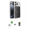 MARSİLYAN™- iPhone 16 Pro Max Kılıf Kutup Doku Serisi - Siyah Joko Magic 5D Hayalet Cam + Raze Metal Kamera Lens - BZ