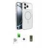 MARSİLYAN™- iPhone 16 Pro Max Kılıf Kutup Doku Serisi - Siyah Joko Magic 5D Hayalet Cam + Raze Metal Kamera Lens - BZ