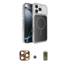 MARSİLYAN™- iPhone 16 Pro Max Kılıf Kutup Doku Serisi - Siyah Joko Magic 5D Hayalet Cam + Pers Alüminyum Kamera Lens - CLTM