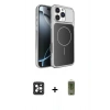 MARSİLYAN™- iPhone 16 Pro Max Kılıf Kutup Doku Serisi - Siyah Joko Magic 5D Hayalet Cam + PVD Metal Kamera Lens - SH