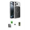 MARSİLYAN™- iPhone 16 Pro Max Kılıf Kutup Doku Serisi - Siyah Joko Magic 5D Hayalet Cam + Raze Metal Kamera Lens - SH