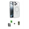 MARSİLYAN™- iPhone 16 Pro Max Kılıf Kutup Doku Serisi - Siyah Joko Magic 5D Hayalet Cam + Raze Metal Kamera Lens - SH