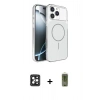MARSİLYAN™- iPhone 16 Pro Max Kılıf Kutup Doku Serisi - Siyah Joko Magic 5D Hayalet Cam + PVD Metal Kamera Lens - SH