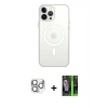 MARSİLYAN™- iPhone 16 Pro Max Kılıf Kutup Klasik Serisi - Şeffaf 360 Full Body Arka Koruyucu + Pers Alüminyum Kamera Lens - GS