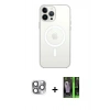 MARSİLYAN™- iPhone 16 Pro Max Kılıf Kutup Klasik Serisi - Şeffaf 360 Full Body Arka Koruyucu + Pers Alüminyum Kamera Lens - GI