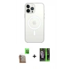 MARSİLYAN™- iPhone 16 Pro Max Kılıf Kutup Klasik Serisi - Şeffaf 360 Full Body Arka Koruyucu + Raze Metal Kamera Lens - CLTM