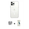 MARSİLYAN™- iPhone 16 Pro Max Kılıf Kutup Klasik Serisi - Şeffaf Pasifik Cam Ekran Koruyucu + Pers Alüminyum Kamera Lens - GI