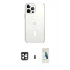 MARSİLYAN™- iPhone 16 Pro Max Kılıf Kutup Klasik Serisi - Şeffaf Pasifik Cam Ekran Koruyucu + PVD Metal Kamera Lens - SH