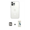 MARSİLYAN™- iPhone 16 Pro Max Kılıf Kutup Klasik Serisi - Şeffaf Pasifik Cam Ekran Koruyucu + PVD Metal Kamera Lens - GD