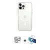 MARSİLYAN™- iPhone 16 Pro Max Kılıf Kutup Klasik Serisi - Siyah 3D Antistatik Cam Ekran Koruyucu + Pers Alüminyum Kamera Lens - GS