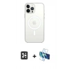 MARSİLYAN™- iPhone 16 Pro Max Kılıf Kutup Klasik Serisi - Siyah 3D Antistatik Cam Ekran Koruyucu + PVD Metal Kamera Lens - SH