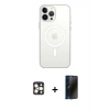 MARSİLYAN™- iPhone 16 Pro Max Kılıf Kutup Klasik Serisi - Siyah 3D Antistatik Hayalet Cam Ekran Koruyucu + PVD Metal Kamera Lens - GD