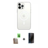MARSİLYAN™- iPhone 16 Pro Max Kılıf Kutup Klasik Serisi - Siyah 3D Antistatik Hayalet Cam Ekran Koruyucu + Raze Metal Kamera Lens - CLTM