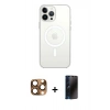 MARSİLYAN™- iPhone 16 Pro Max Kılıf Kutup Klasik Serisi - Siyah 3D Antistatik Hayalet Cam Ekran Koruyucu + Pers Alüminyum Kamera Lens - CLTM