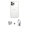 MARSİLYAN™- iPhone 16 Pro Max Kılıf Kutup Klasik Serisi - Siyah Bilvis 3X AR Hayalet Cam Ekran Koruyucu + Pers Alüminyum Kamera Lens - GS