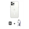 MARSİLYAN™- iPhone 16 Pro Max Kılıf Kutup Klasik Serisi - Siyah Bilvis 3X AR Hayalet Cam Ekran Koruyucu + PVD Metal Kamera Lens - SH