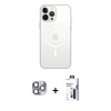 MARSİLYAN™- iPhone 16 Pro Max Kılıf Kutup Klasik Serisi - Siyah Bilvis 3X AR Hayalet Cam Ekran Koruyucu + Pers Alüminyum Kamera Lens - GI