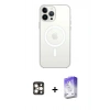 MARSİLYAN™- iPhone 16 Pro Max Kılıf Kutup Klasik Serisi - Siyah Bilvis 5in1 3D Magic Cam Ekran Koruyucu + PVD Metal Kamera Lens - GD
