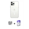 MARSİLYAN™- iPhone 16 Pro Max Kılıf Kutup Klasik Serisi - Siyah Bilvis 5in1 3D Magic Cam Ekran Koruyucu + Pers Alüminyum Kamera Lens - GI