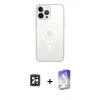 MARSİLYAN™- iPhone 16 Pro Max Kılıf Kutup Klasik Serisi - Siyah Bilvis 5in1 3D Magic Cam Ekran Koruyucu + PVD Metal Kamera Lens - SH