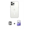 MARSİLYAN™- iPhone 16 Pro Max Kılıf Kutup Klasik Serisi - Siyah Bilvis 5in1 5D Magic Hayalet Cam Ekran Koruyucu + PVD Metal Kamera Lens - GS
