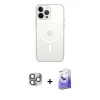 MARSİLYAN™- iPhone 16 Pro Max Kılıf Kutup Klasik Serisi - Siyah Bilvis 5in1 5D Magic Hayalet Cam Ekran Koruyucu + Pers Alüminyum Kamera Lens - GI