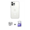 MARSİLYAN™- iPhone 16 Pro Max Kılıf Kutup Klasik Serisi - Siyah Bilvis 5in1 5D Magic Hayalet Cam Ekran Koruyucu + Pers Alüminyum Kamera Lens - GS
