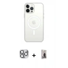 MARSİLYAN™- iPhone 16 Pro Max Kılıf Kutup Klasik Serisi - Siyah Bilvis Hayalet Cam Ekran Koruyucu + Pers Alüminyum Kamera Lens - GI