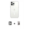 MARSİLYAN™- iPhone 16 Pro Max Kılıf Kutup Klasik Serisi - Siyah Bilvis Hayalet Cam Ekran Koruyucu + PVD Metal Kamera Lens - GS
