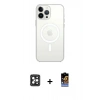 MARSİLYAN™- iPhone 16 Pro Max Kılıf Kutup Klasik Serisi - Siyah Buffer Hayalet Cam Ekran Koruyucu + PVD Metal Kamera Lens - SH