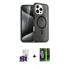 MARSİLYAN™- iPhone 16 Pro Max Kılıf Nova Asil Prime - Şeffaf 360 Full Body Arka Koruyucu + Bilvis Titan Kamera Lens - SH