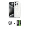 MARSİLYAN™- iPhone 16 Pro Max Kılıf Nova Asil Prime - Şeffaf 360 Full Body Arka Koruyucu + Pers Alüminyum Kamera Lens - GI