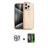 MARSİLYAN™- iPhone 16 Pro Max Kılıf Nova Asil Prime - Şeffaf 360 Full Body Arka Koruyucu + Pers Alüminyum Kamera Lens - GI