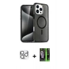MARSİLYAN™- iPhone 16 Pro Max Kılıf Nova Asil Prime - Şeffaf 360 Full Body Arka Koruyucu + Pers Alüminyum Kamera Lens - GS