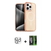 MARSİLYAN™- iPhone 16 Pro Max Kılıf Nova Asil Prime - Şeffaf 360 Full Body Arka Koruyucu + Pers Alüminyum Kamera Lens - GS