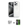MARSİLYAN™- iPhone 16 Pro Max Kılıf Nova Asil Prime - Şeffaf 360 Full Body Arka Koruyucu + Pers Alüminyum Kamera Lens - GS