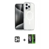 MARSİLYAN™- iPhone 16 Pro Max Kılıf Nova Asil Prime - Şeffaf 360 Full Body Arka Koruyucu + PVD Metal Kamera Lens - GS