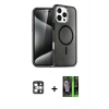 MARSİLYAN™- iPhone 16 Pro Max Kılıf Nova Asil Prime - Şeffaf 360 Full Body Arka Koruyucu + PVD Metal Kamera Lens - GS