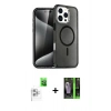 MARSİLYAN™- iPhone 16 Pro Max Kılıf Nova Asil Prime - Şeffaf 360 Full Body Arka Koruyucu + Raze Metal Kamera Lens - BZ