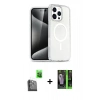 MARSİLYAN™- iPhone 16 Pro Max Kılıf Nova Asil Prime - Şeffaf 360 Full Body Arka Koruyucu + Raze Metal Kamera Lens - SH