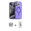 MARSİLYAN™- iPhone 16 Pro Max Kılıf Nova Asil Prime - Şeffaf Pasifik Cam Ekran Koruyucu + Gri Pers Alüminyum Kamera Lens