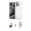 MARSİLYAN™- iPhone 16 Pro Max Kılıf Nova Asil Prime - Şeffaf Pasifik Cam Ekran Koruyucu + Titanyum Gri Bilvis Titan Kamera Lens