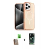 MARSİLYAN™- iPhone 16 Pro Max Kılıf Nova Asil Prime - Siyah 360 Mat Full Body Arka Koruyucu + Çöl Titanyum Raze Metal Kamera Lens