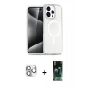 MARSİLYAN™- iPhone 16 Pro Max Kılıf Nova Asil Prime - Siyah 360 Mat Full Body Arka Koruyucu + Pers Alüminyum Kamera Lens - GS