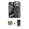 MARSİLYAN™- iPhone 16 Pro Max Kılıf Nova Asil Prime - Siyah 360 Mat Full Body Arka Koruyucu + Pers Alüminyum Kamera Lens - CLTM