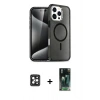 MARSİLYAN™- iPhone 16 Pro Max Kılıf Nova Asil Prime - Siyah 360 Mat Full Body Arka Koruyucu + PVD Metal Kamera Lens - SH